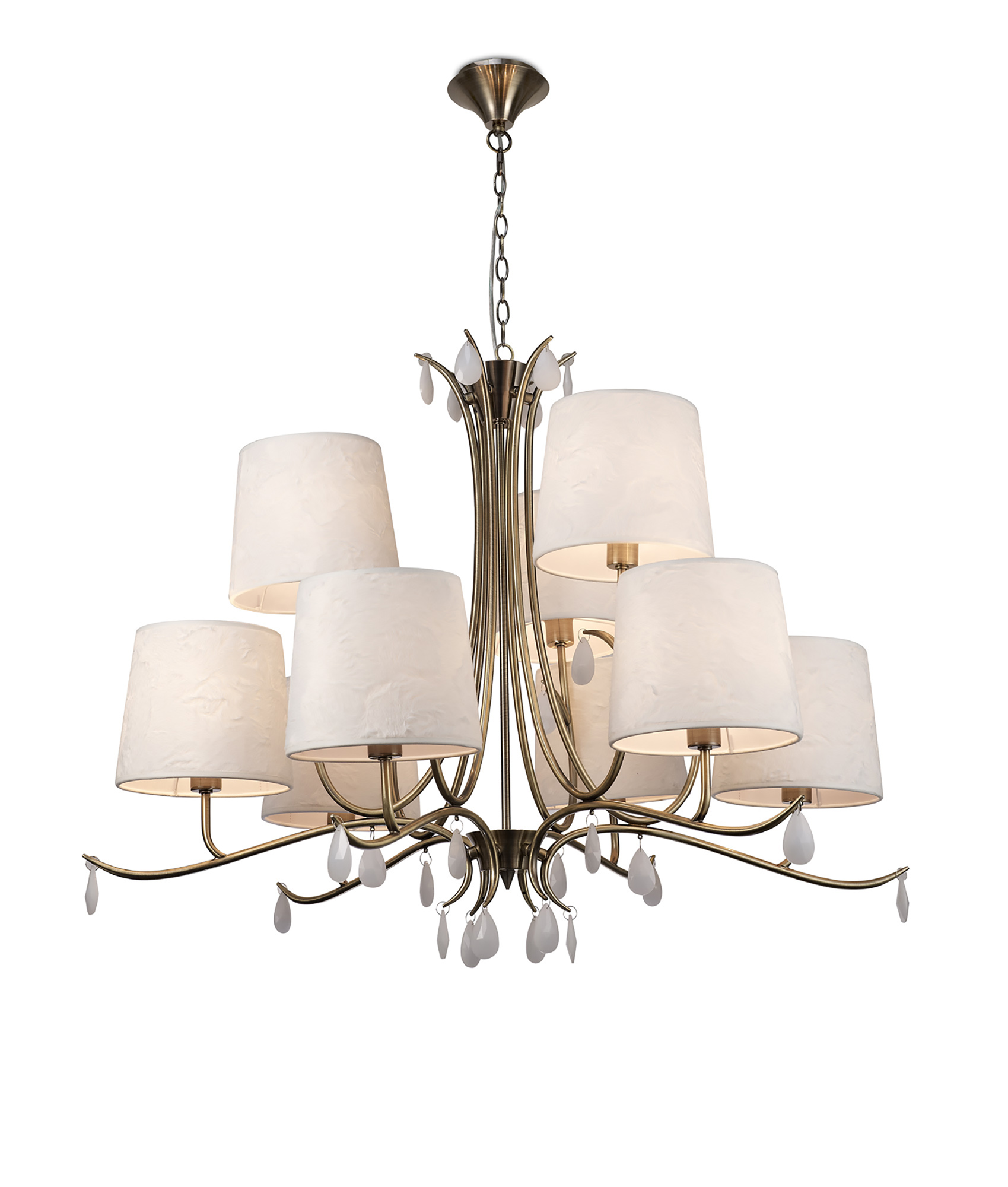 Andrea Antique Brass Ceiling Lights Mantra Multi Arm Fittings